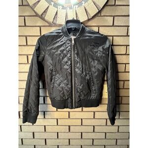 Levi Strauss & Co Womens Junior Black Quilted Bomber Jacket XS